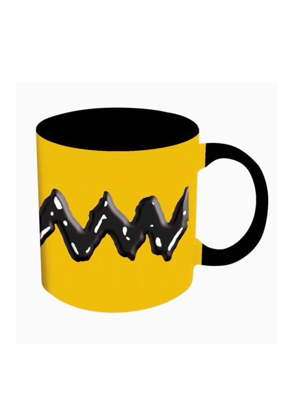 Peanuts Charlie Brown Coffee Mug Ceramic NEW 18 ounce Yellow Black Stripe 1 Cup